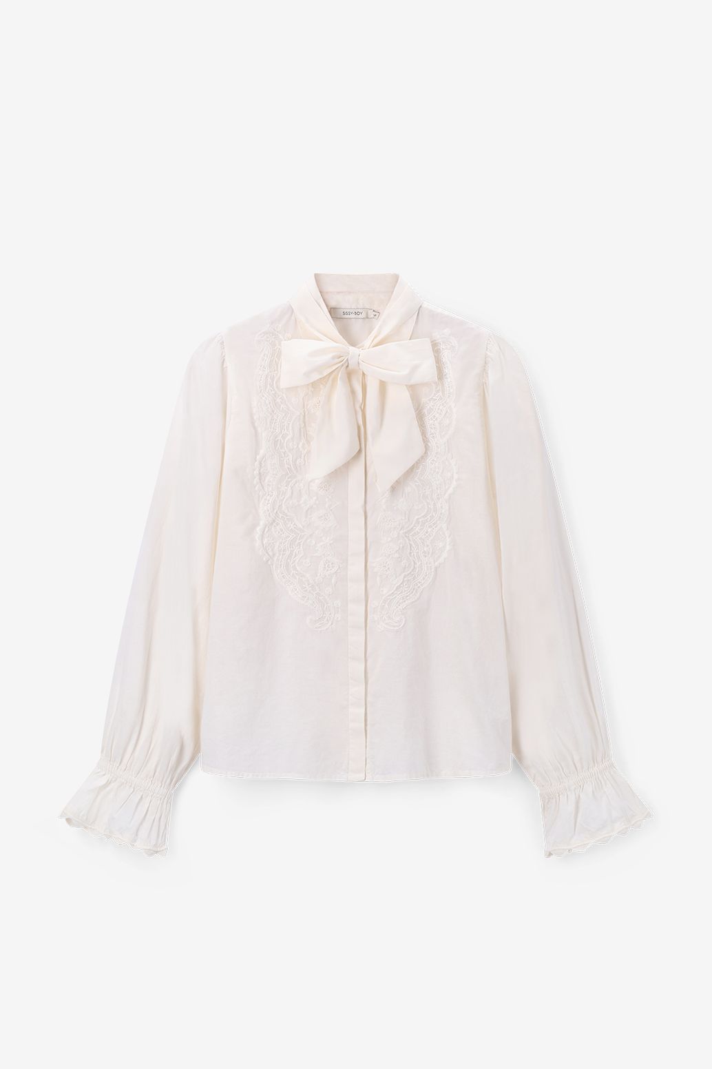 Bluse mit Schleife - weiß