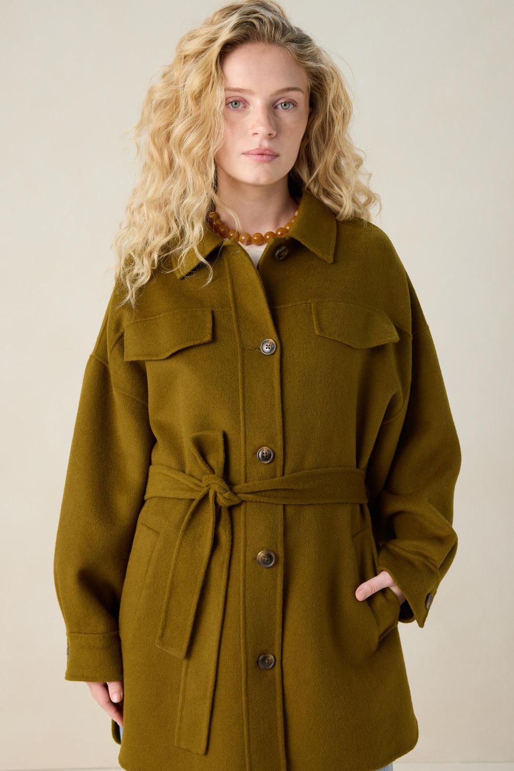 Veste en laine - vert foncé