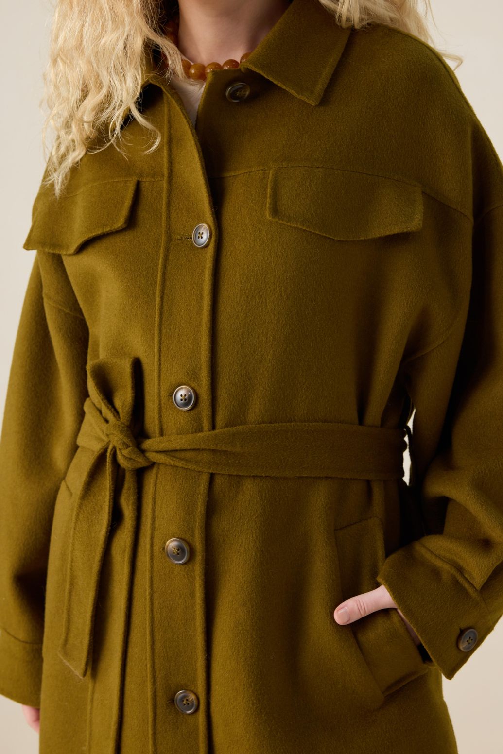 Veste en laine - vert foncé