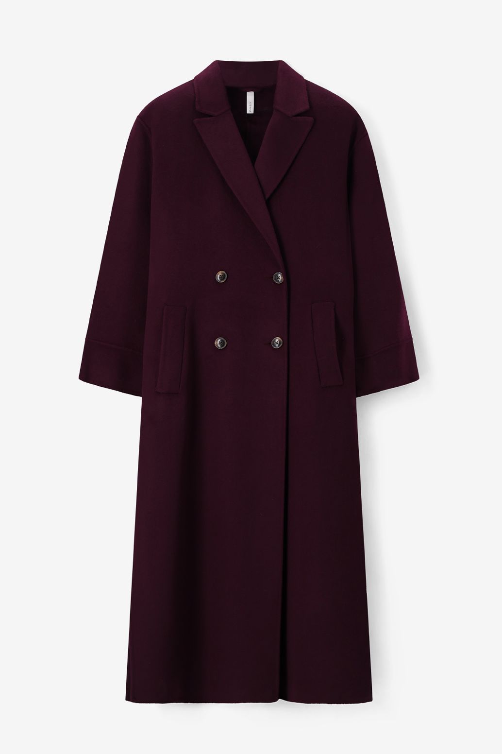 Donkerrode wollen jas