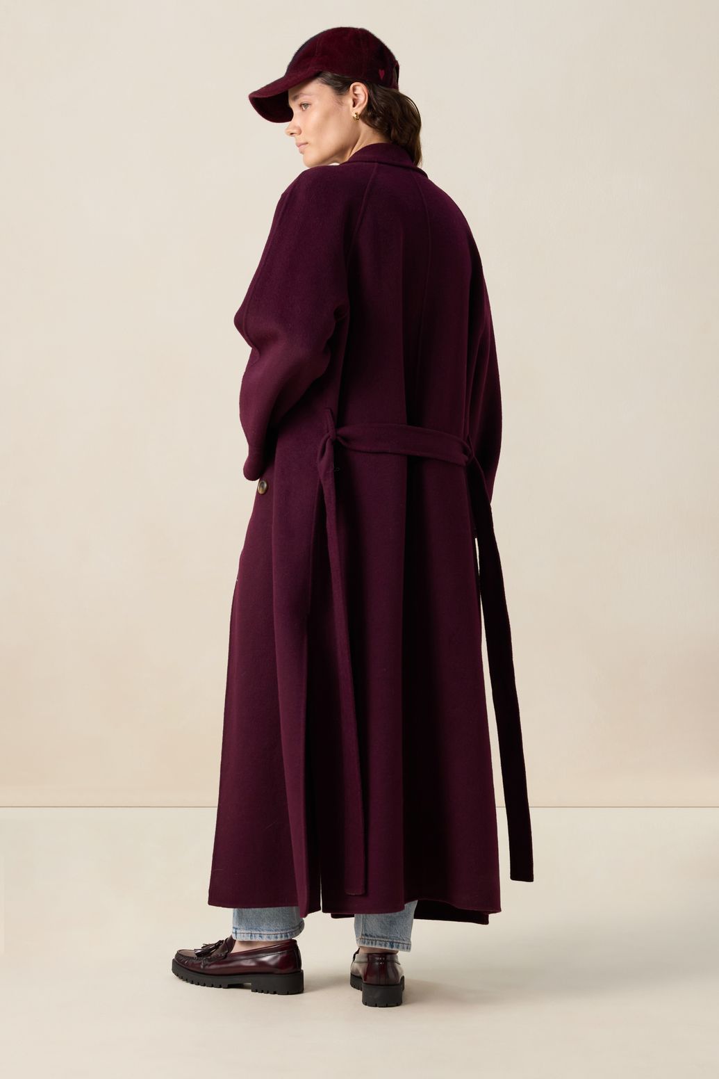 Wollmantel - dunkelrot