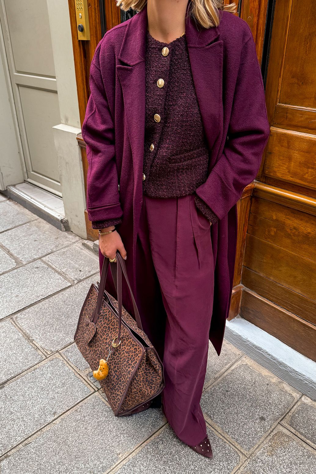 Donkerrode wollen jas