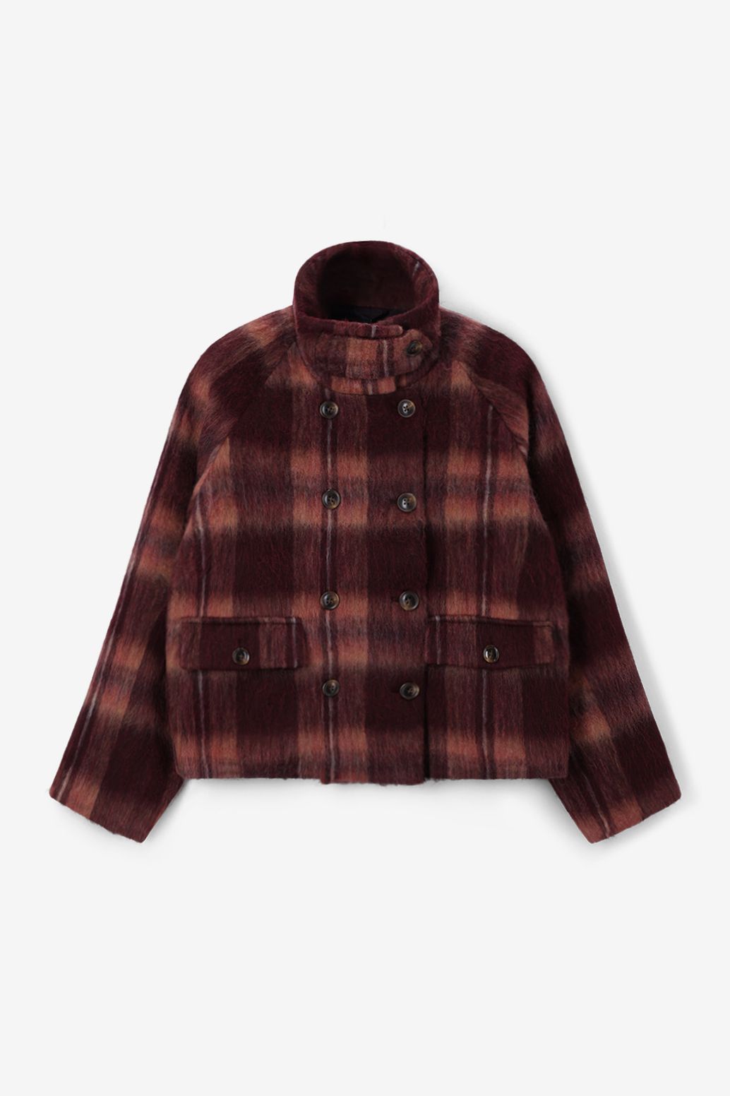 Karierte Jacke - dunkelrot