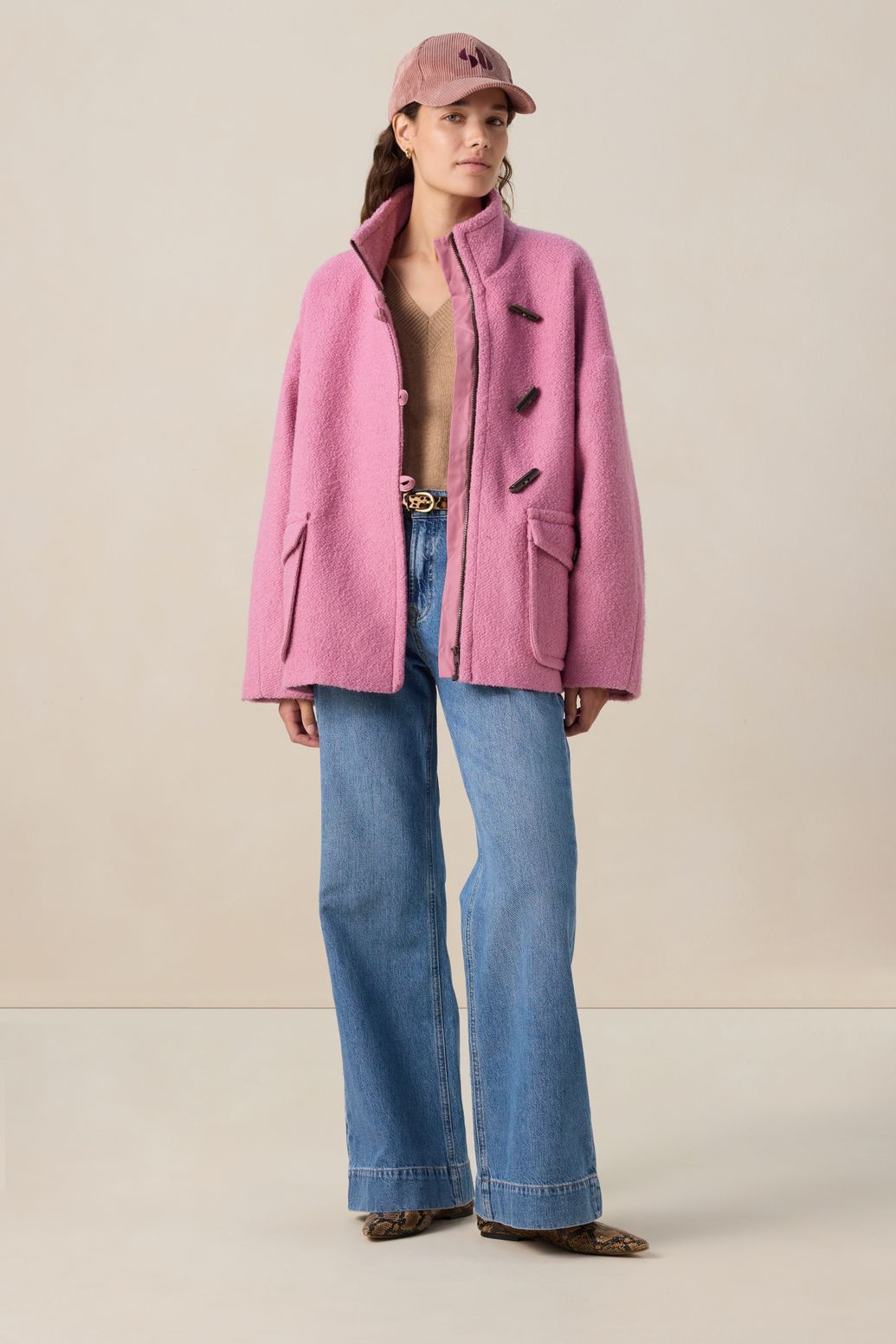 Bouclé-Jacke - rosa