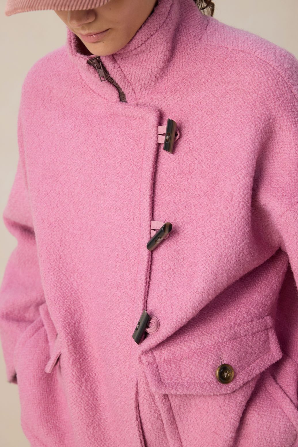 Bouclé-Jacke - rosa