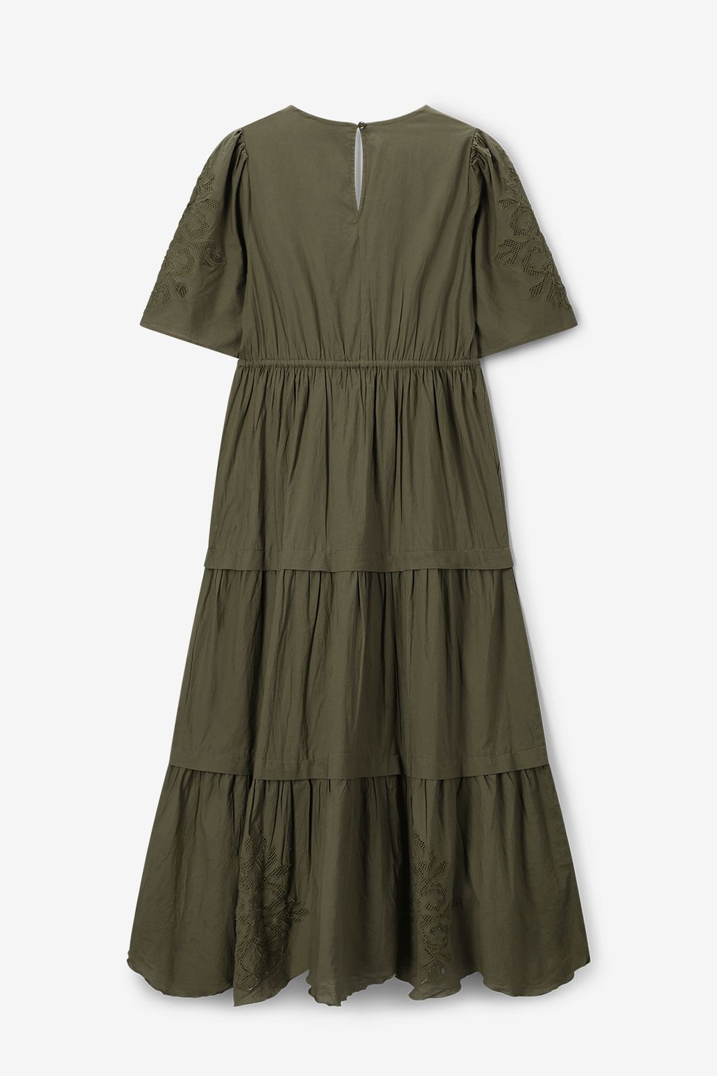 Robe longue avec broderies - vert foncé