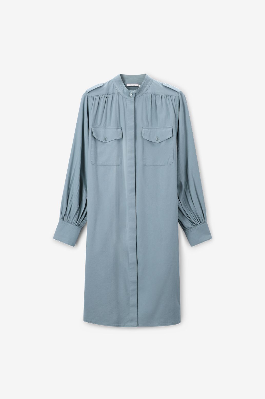 Midi-Kleid mit Taillenband - hellblau