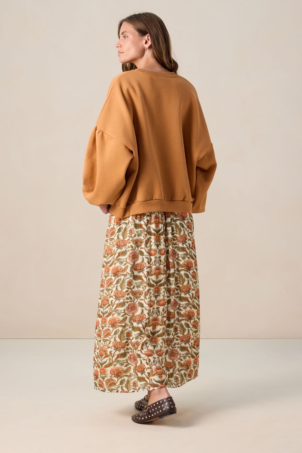 Witte maxi rok met print