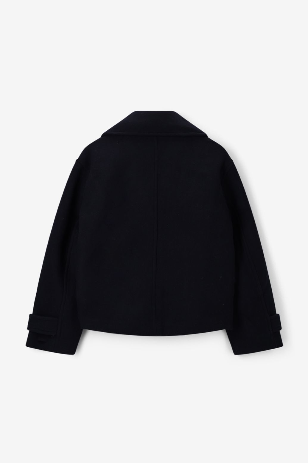 Donkerblauwe wollen peacoat jas