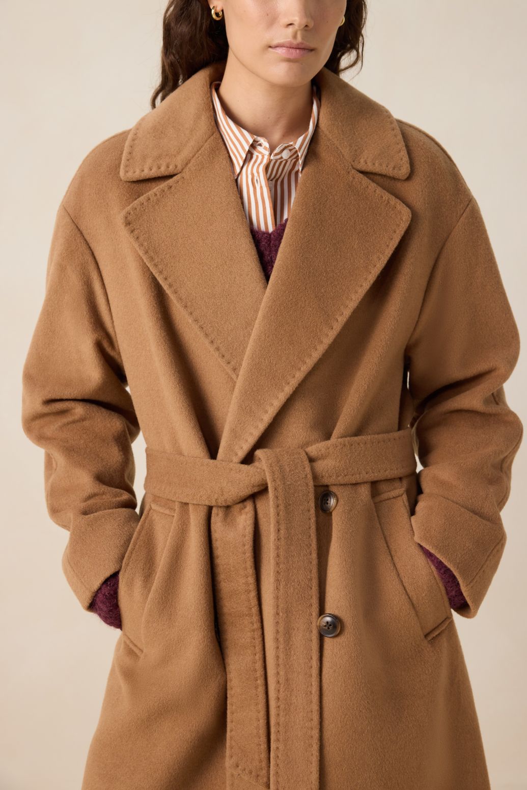 Manteau long - marron clair