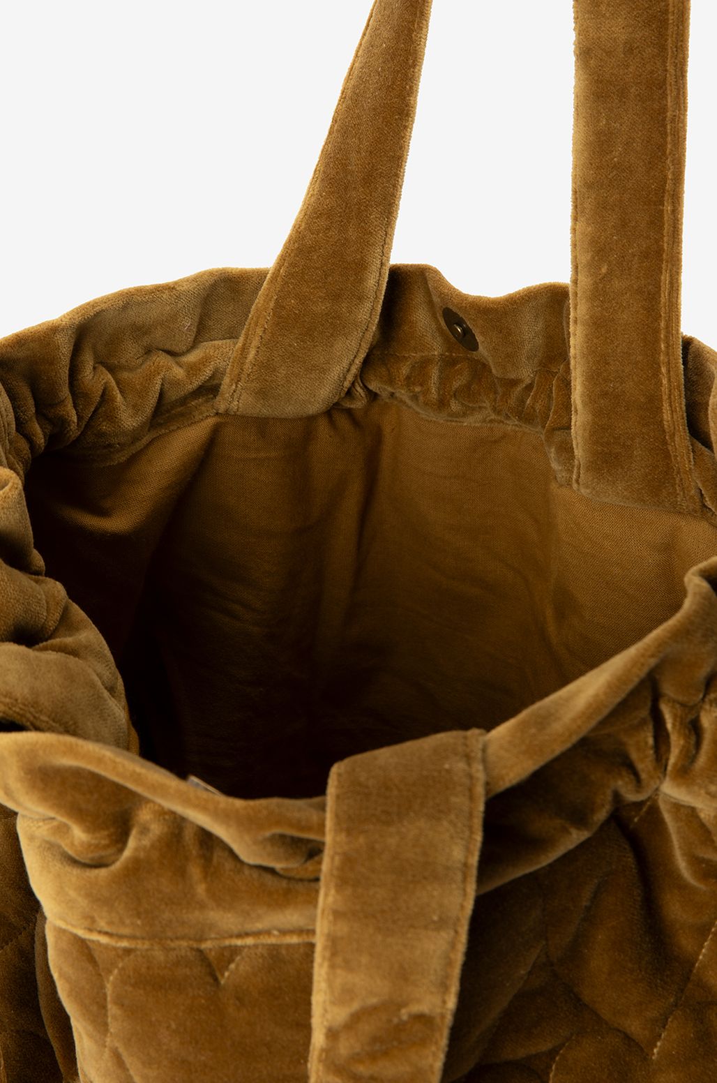 Donkergroene velvet shopper met hartjes