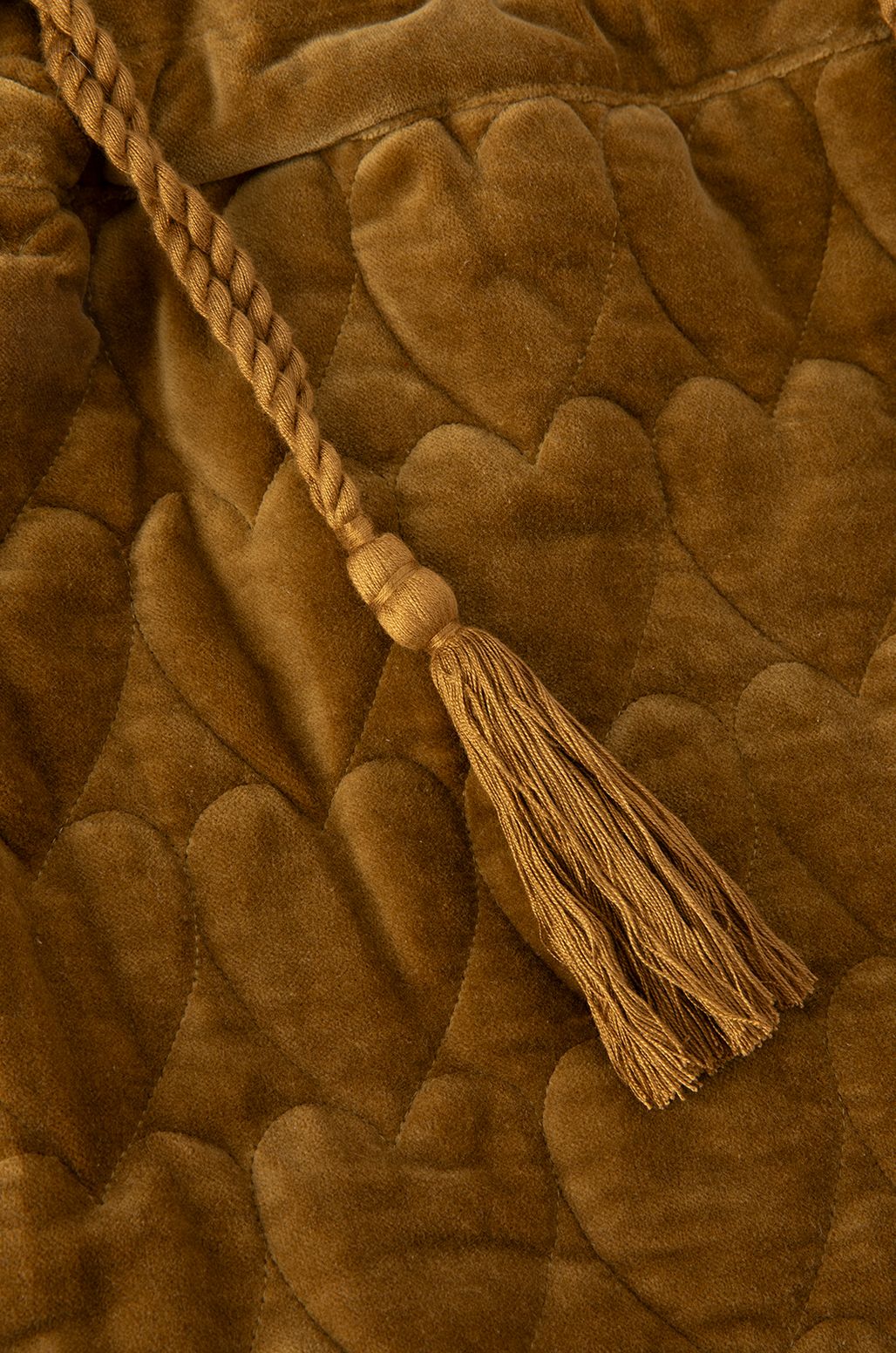 Donkergroene velvet shopper met hartjes