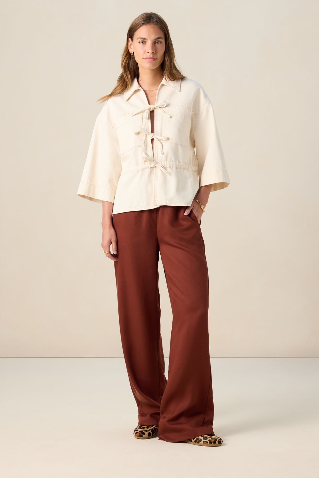 Veste avec liens à nouer - blanc