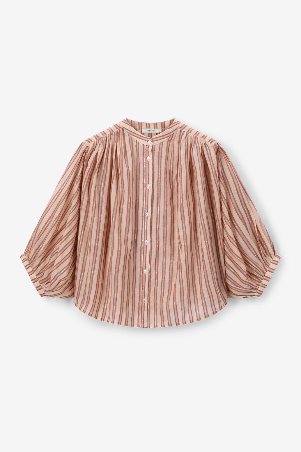 Gestreifte Oversize-Bluse - beige