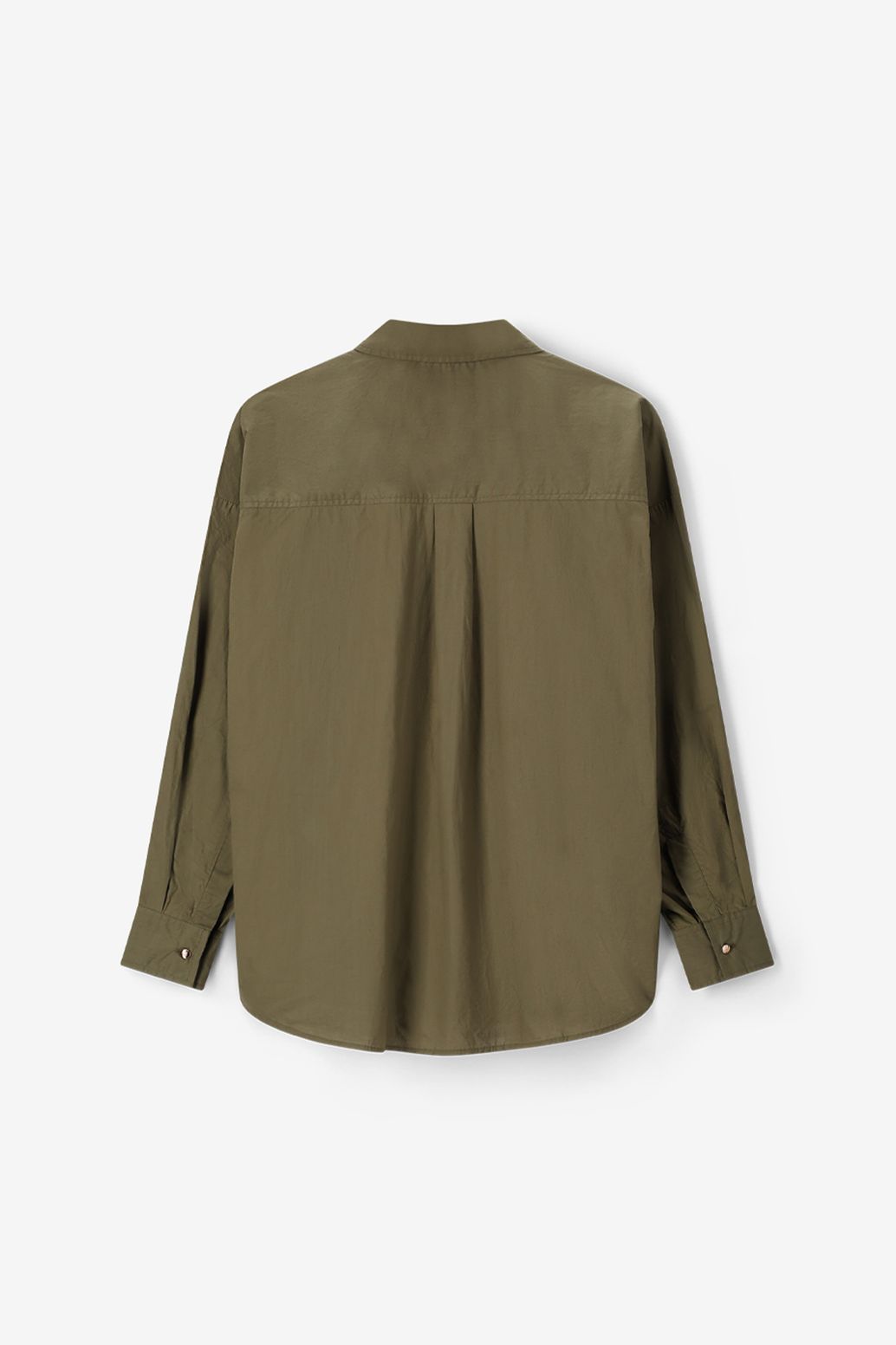 Donkergroene poplin blouse