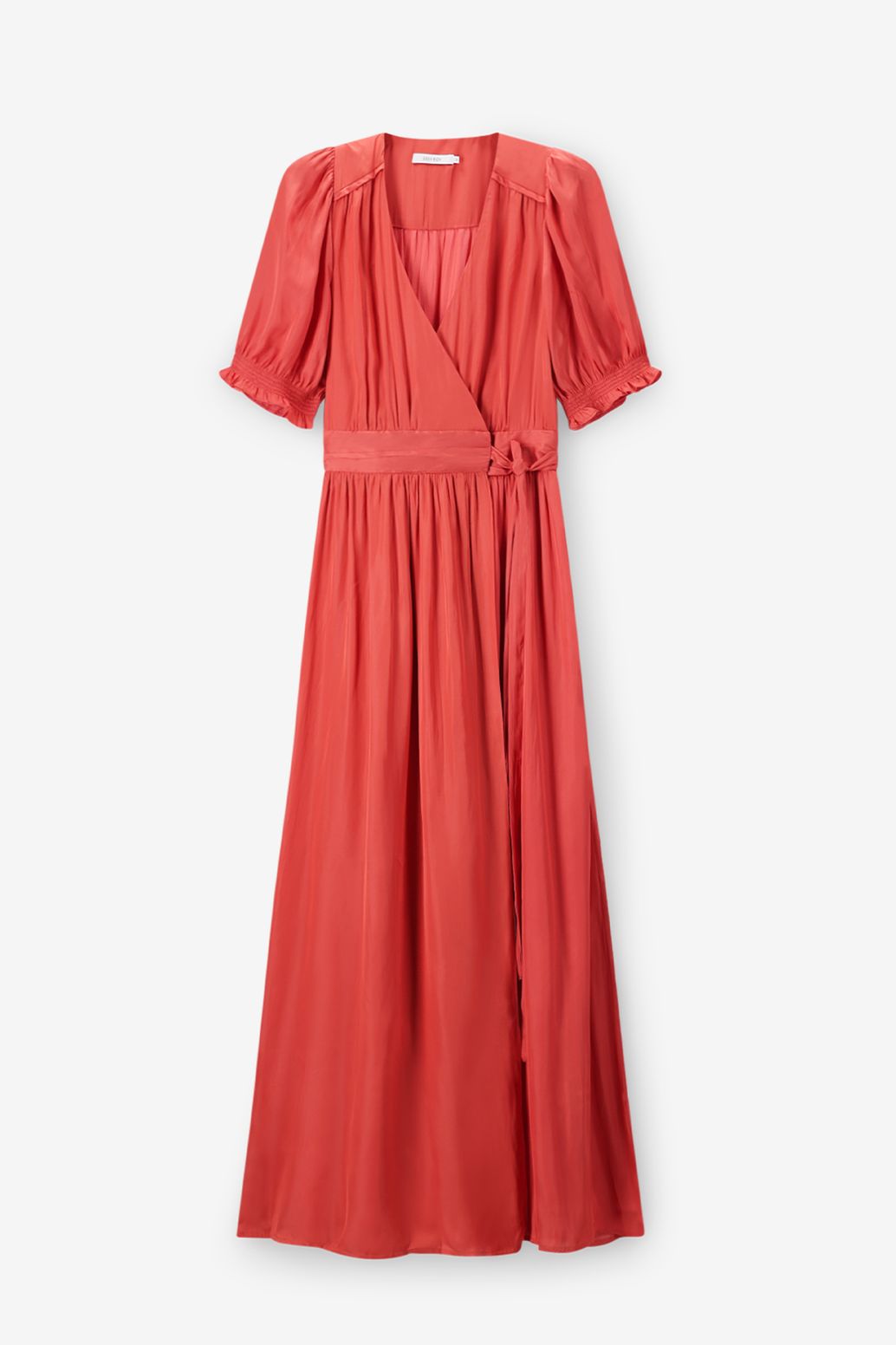 Robe portefeuille longue - rouge
