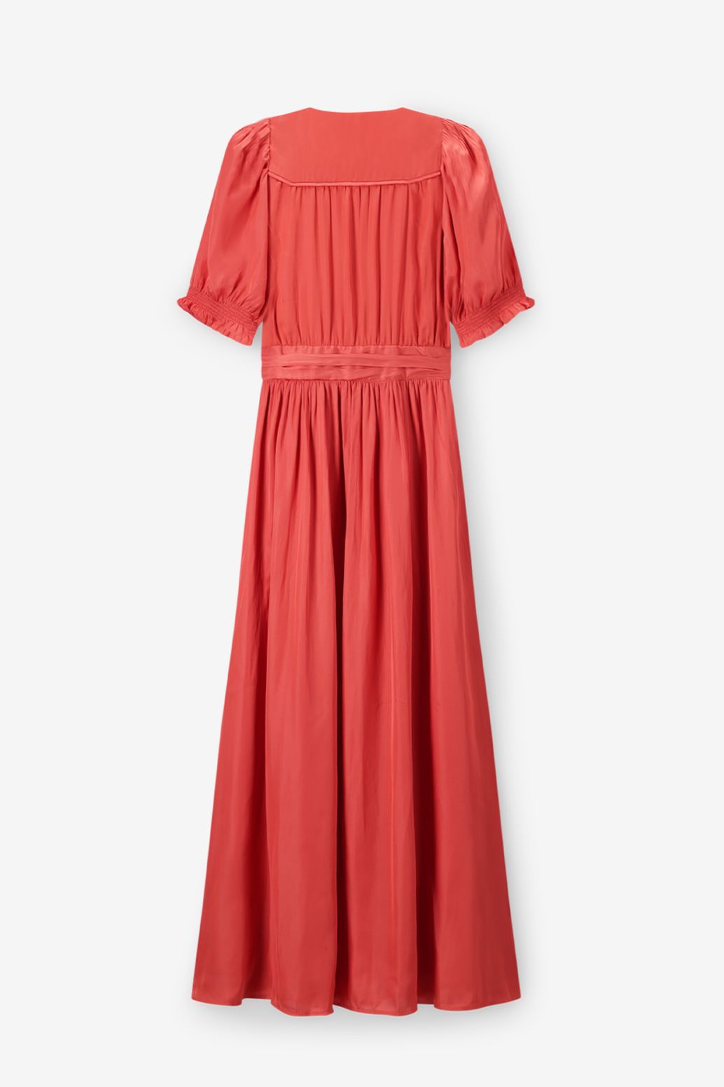 Robe portefeuille longue - rouge