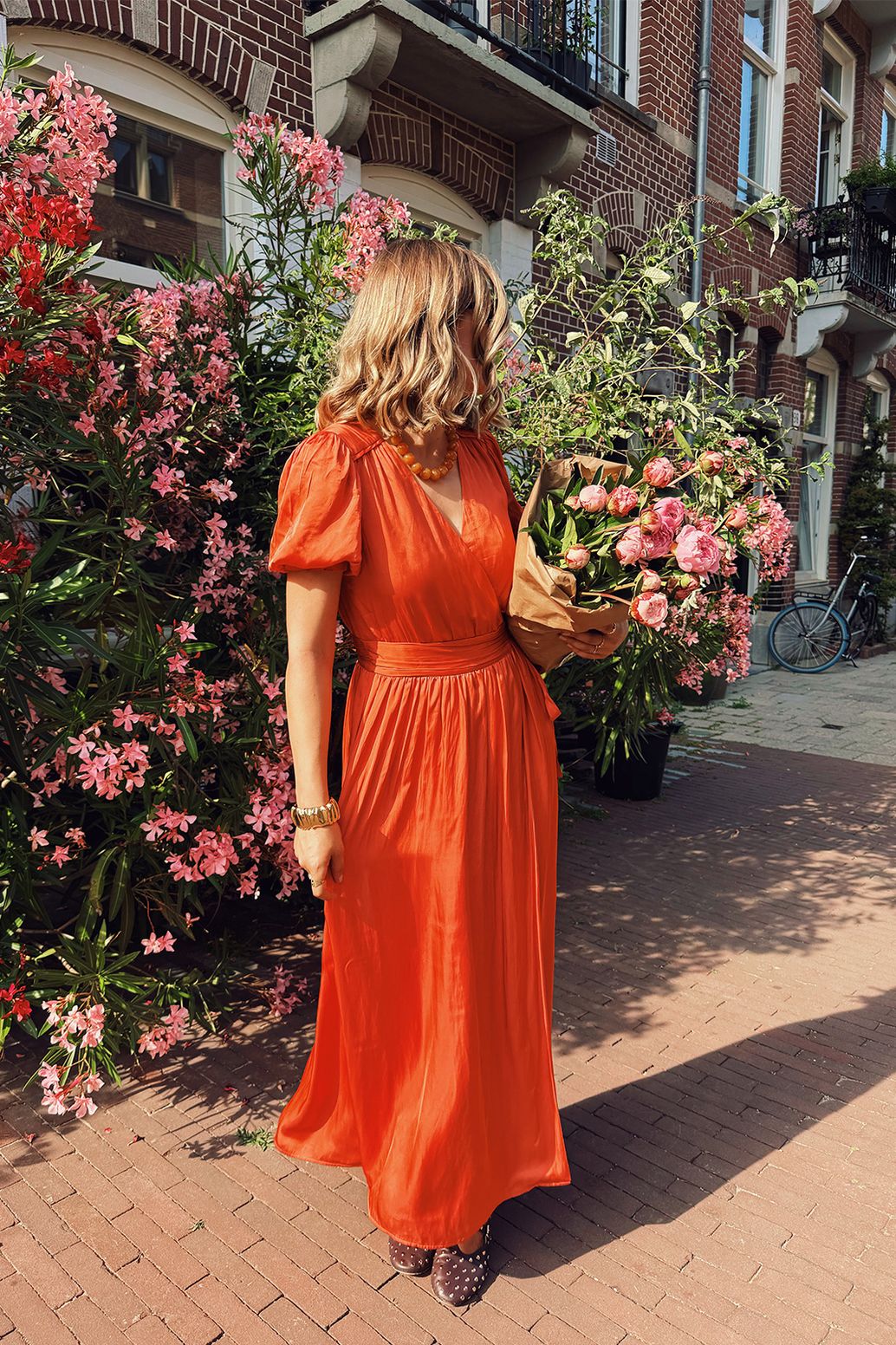 Maxi-Wickelkleid - rot