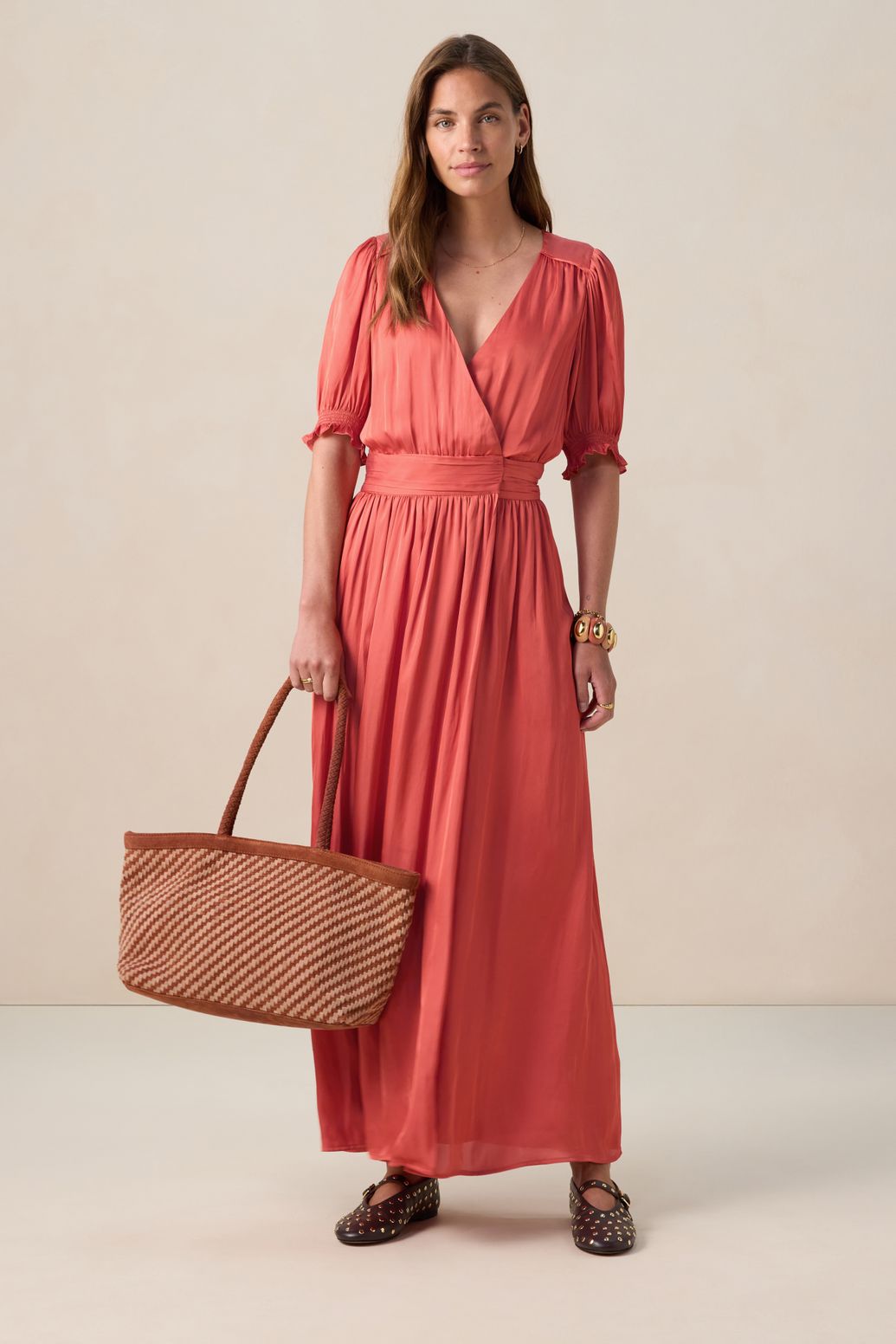 Maxi-Wickelkleid - rot