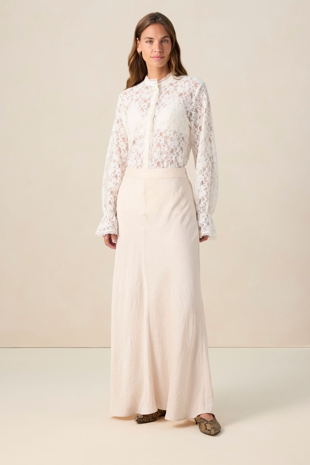Witte maxi-rok