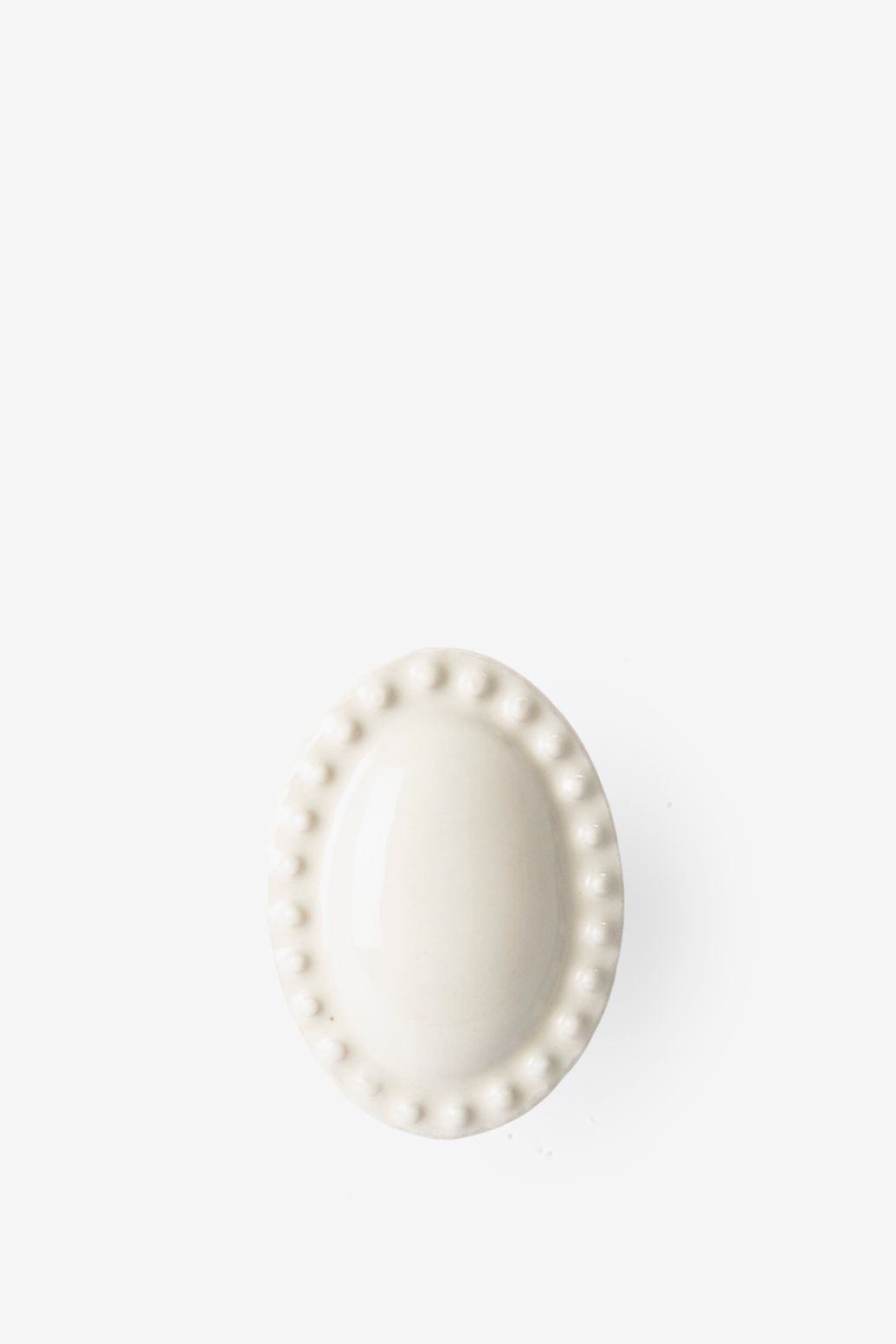 Ovaler Keramik-Knauf - beige