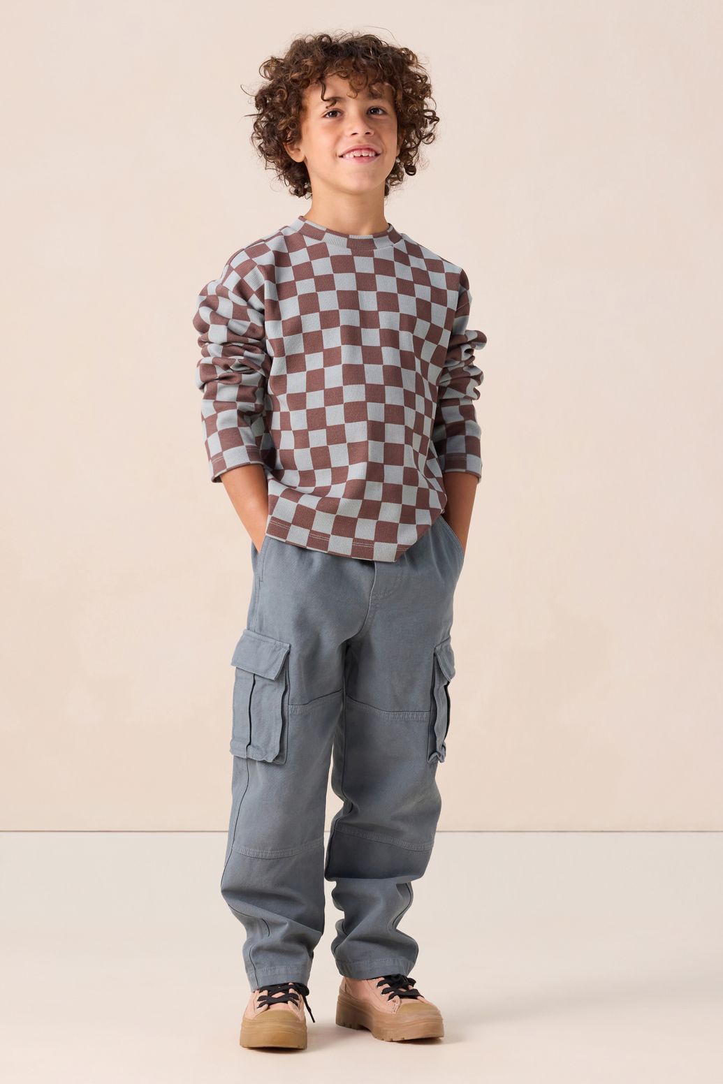 Pantalon cargo pull-on - bleu