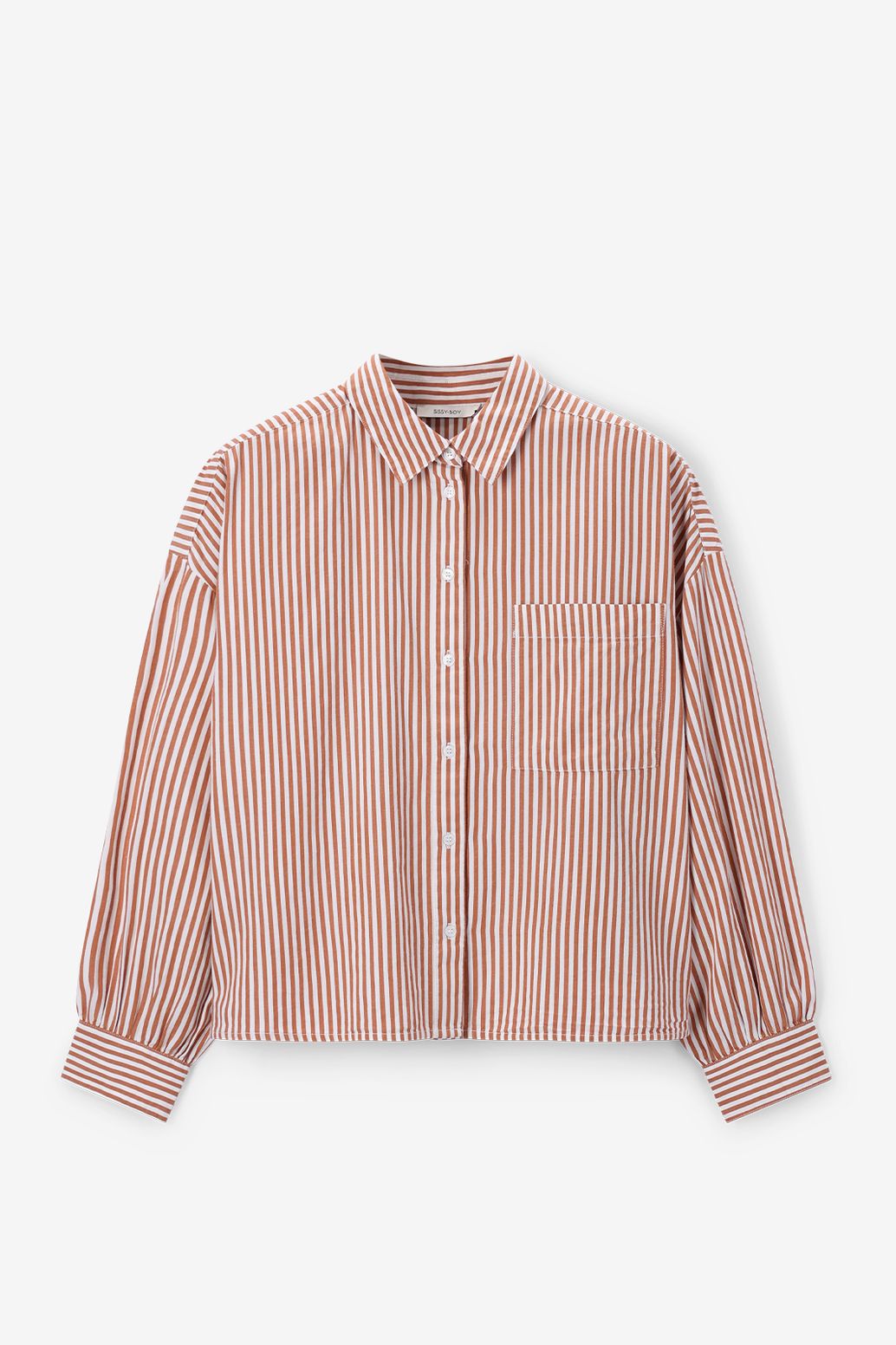 Gestreifte Bluse - hellbraun