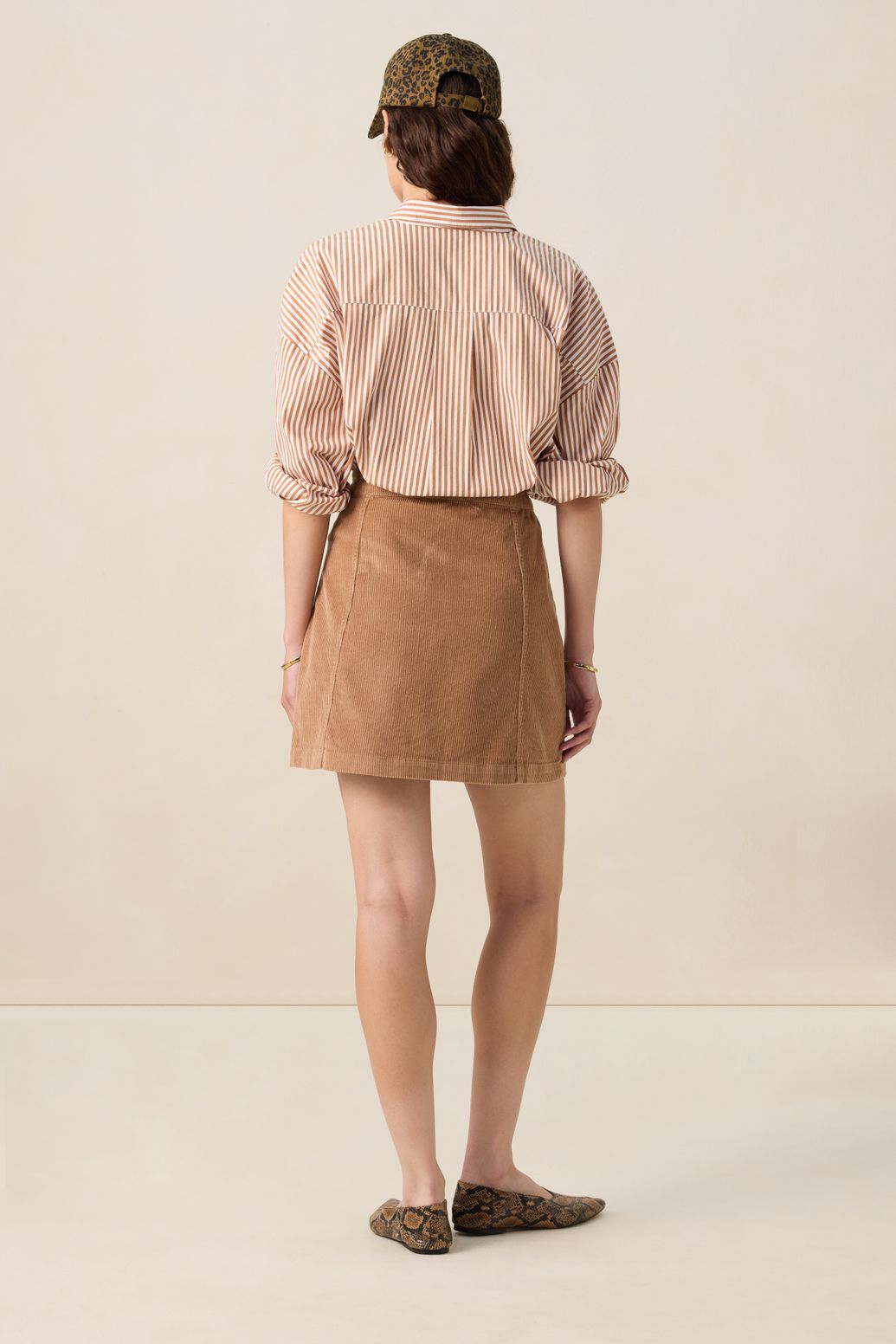 Blouse rayée - marron clair