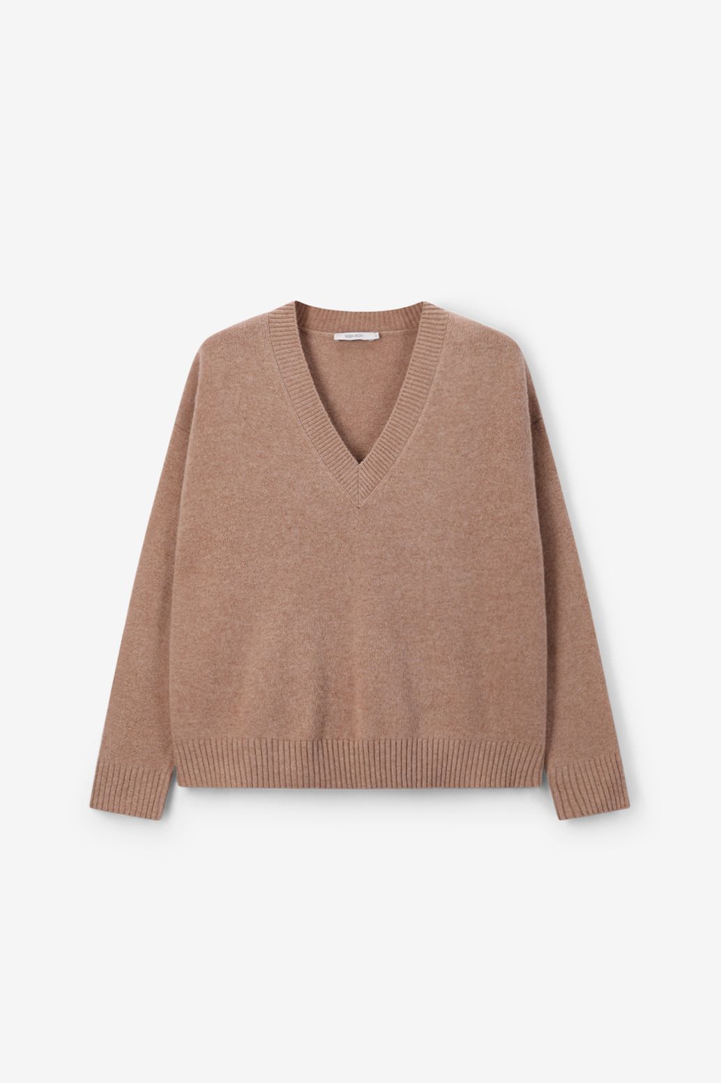 Pullover mit V-Ausschnitt - braun