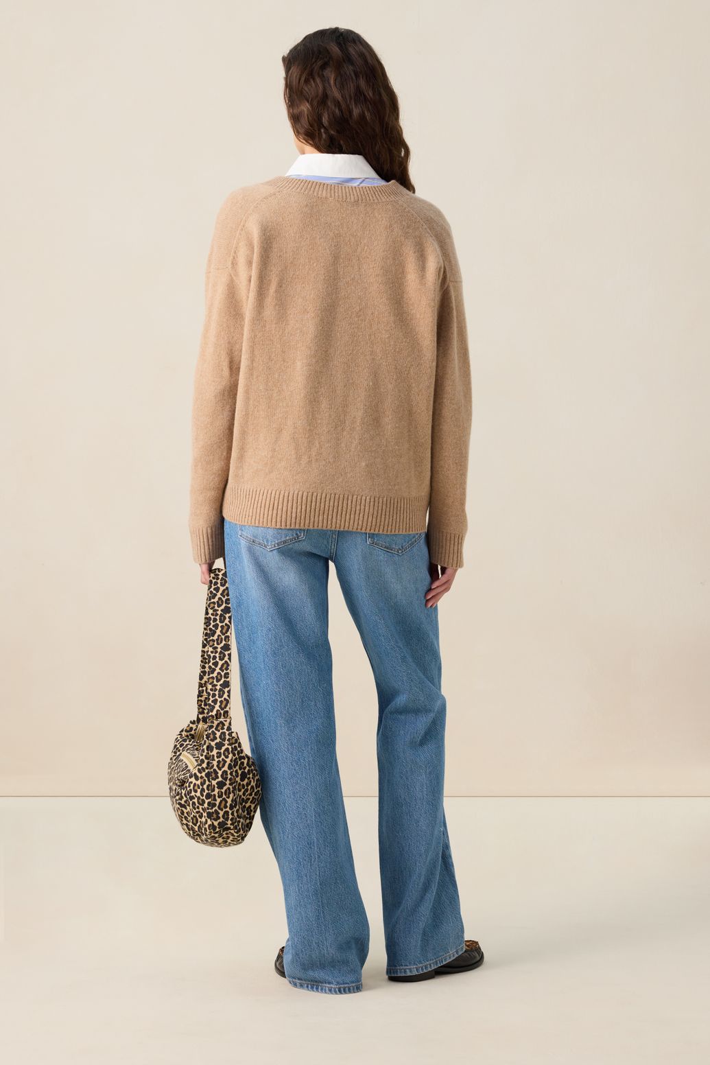 Pullover mit V-Ausschnitt - braun