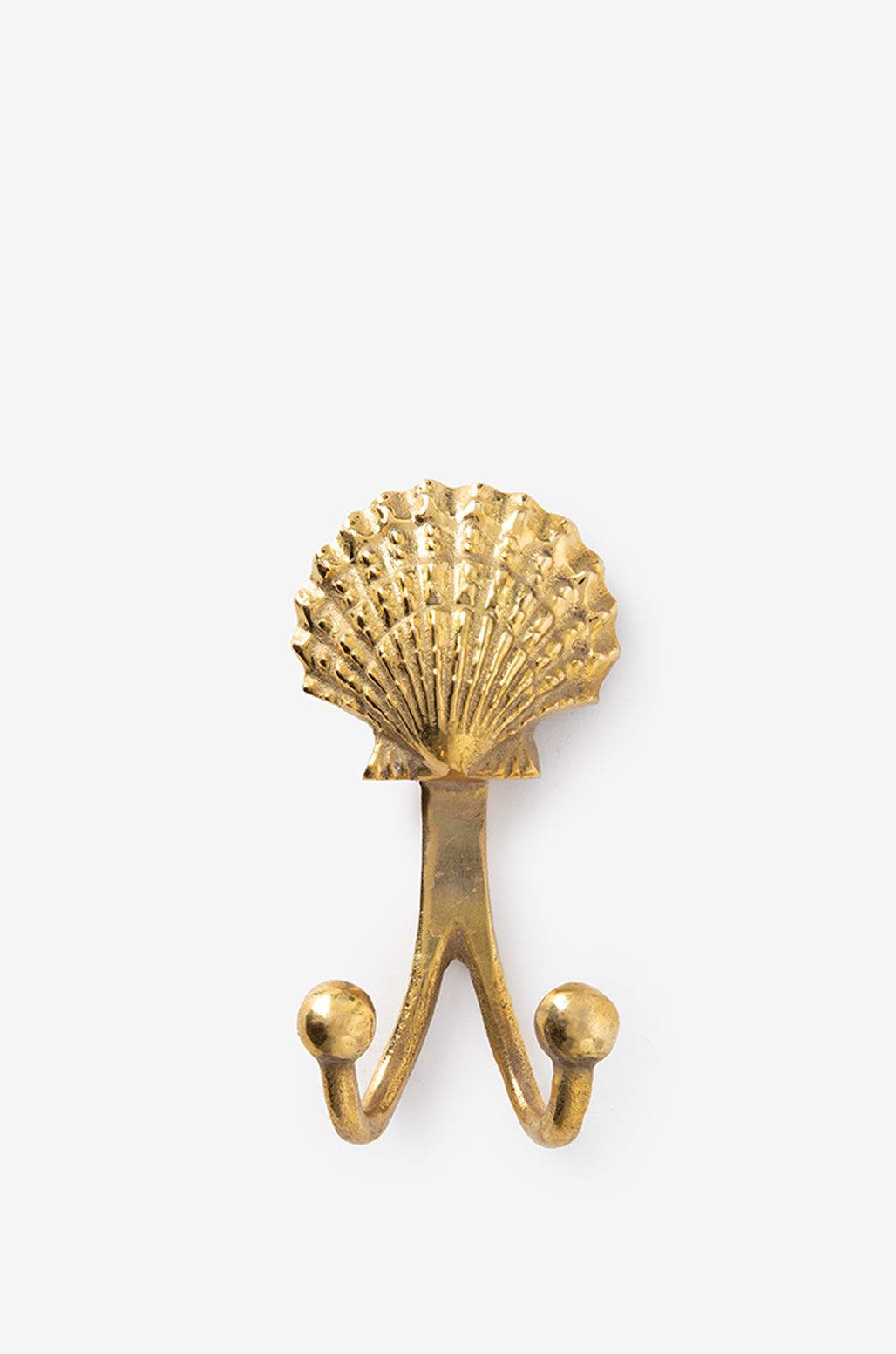 Patère double crochet avec coquillage - doré