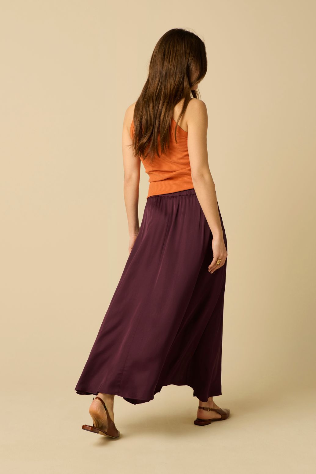 Donkerrode maxi rok