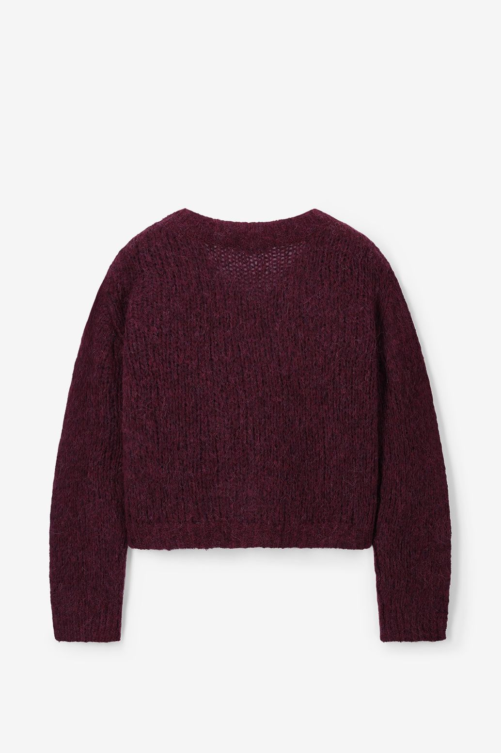 Donkerrode trui met V-hals