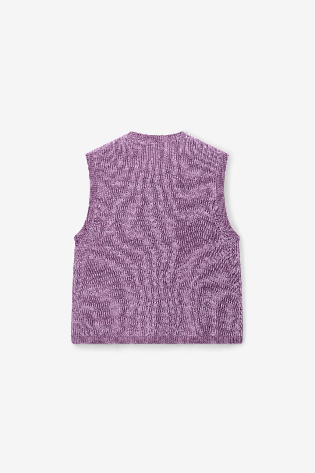 Strickweste mit Rüschen - flieder