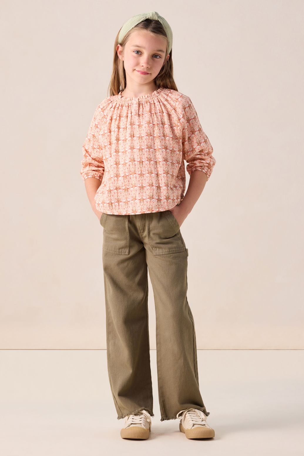 Blouse avec imprimé - orange clair