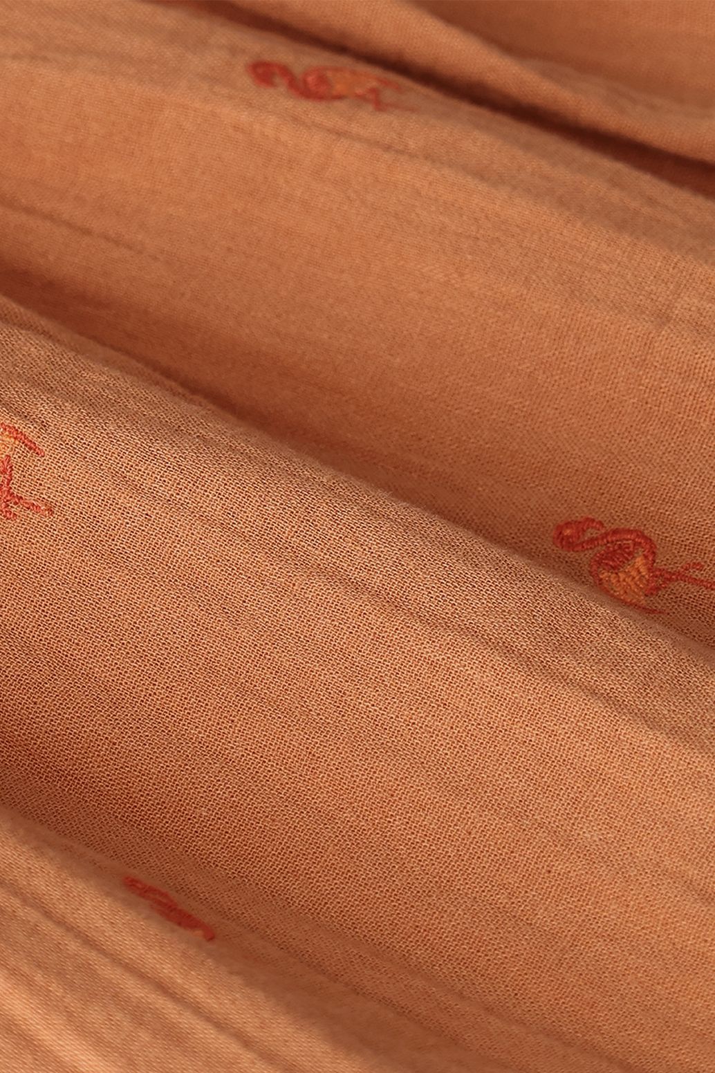 Lichtbruine rok met flamingo embroidery