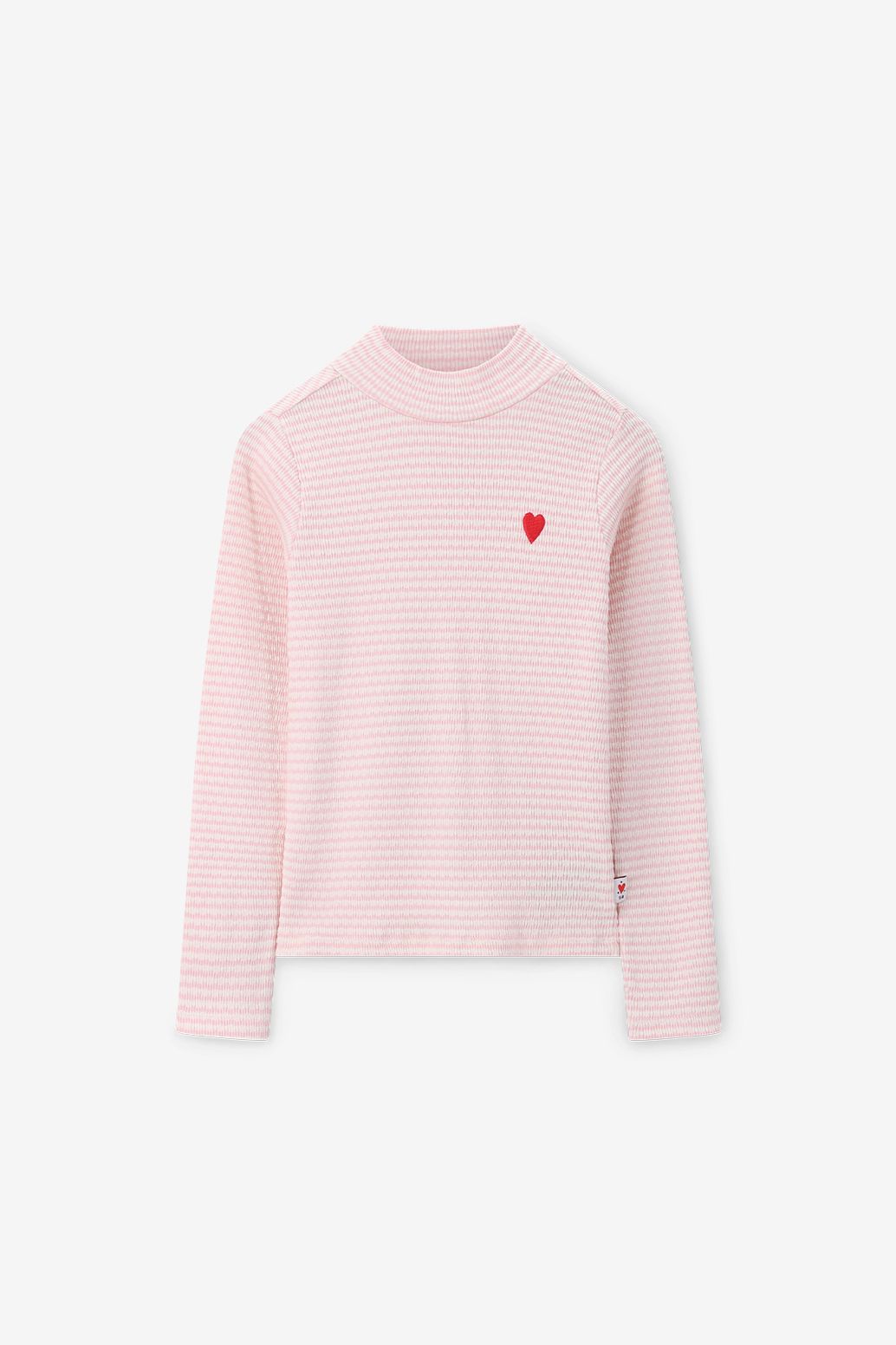 Gestreiftes Langarmshirt - rosa