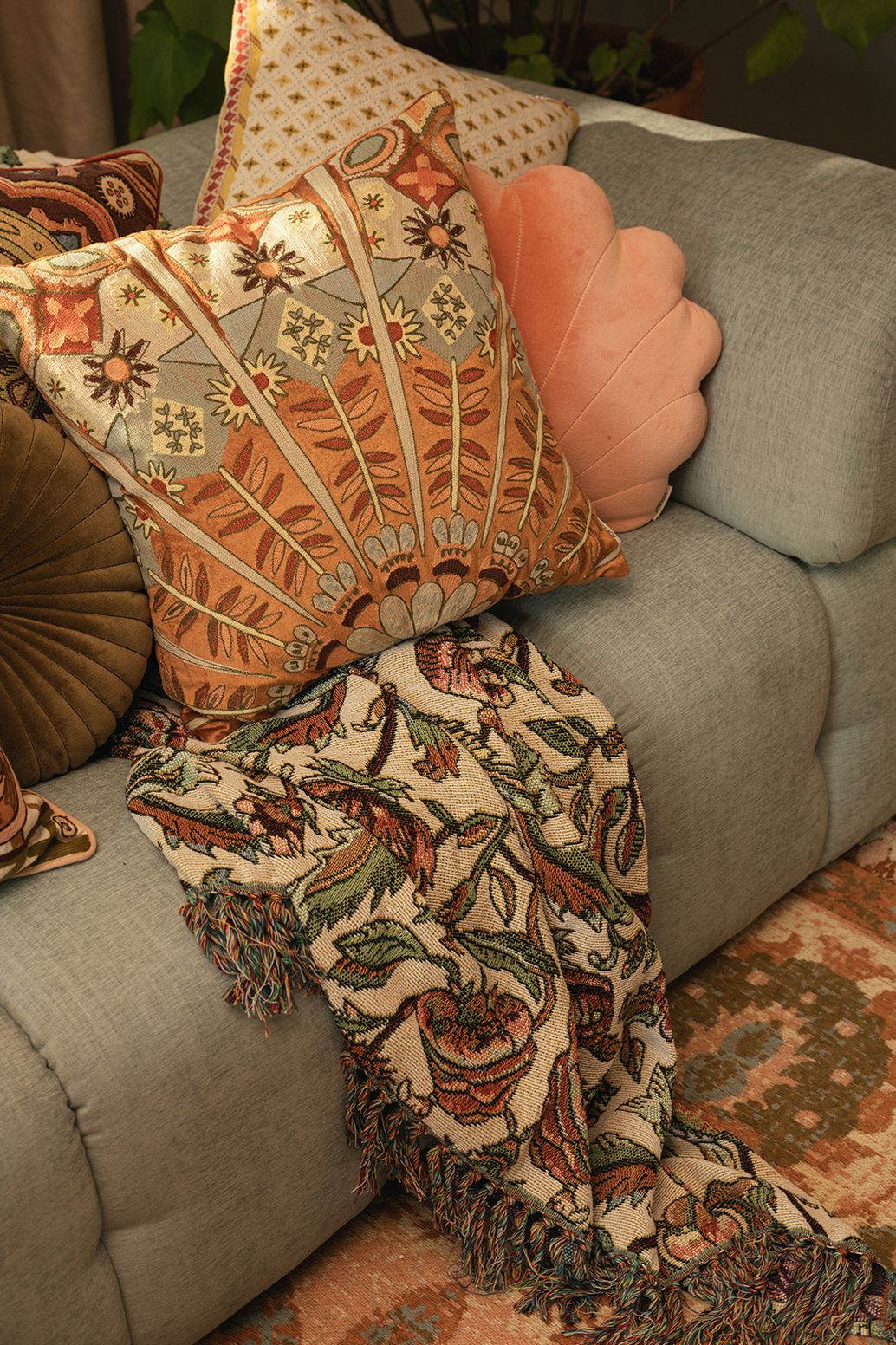 Decke mit Blumenmuster (200X250 cm) - mehrfarbig