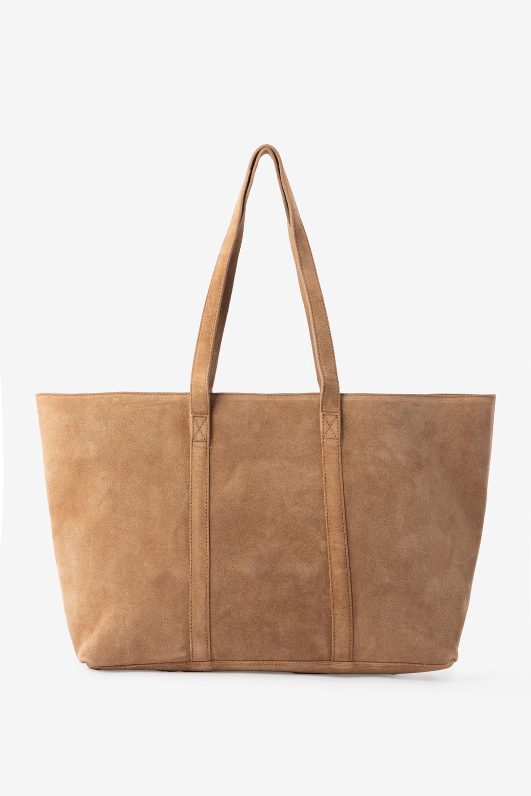 Lichtbruine suède shopper