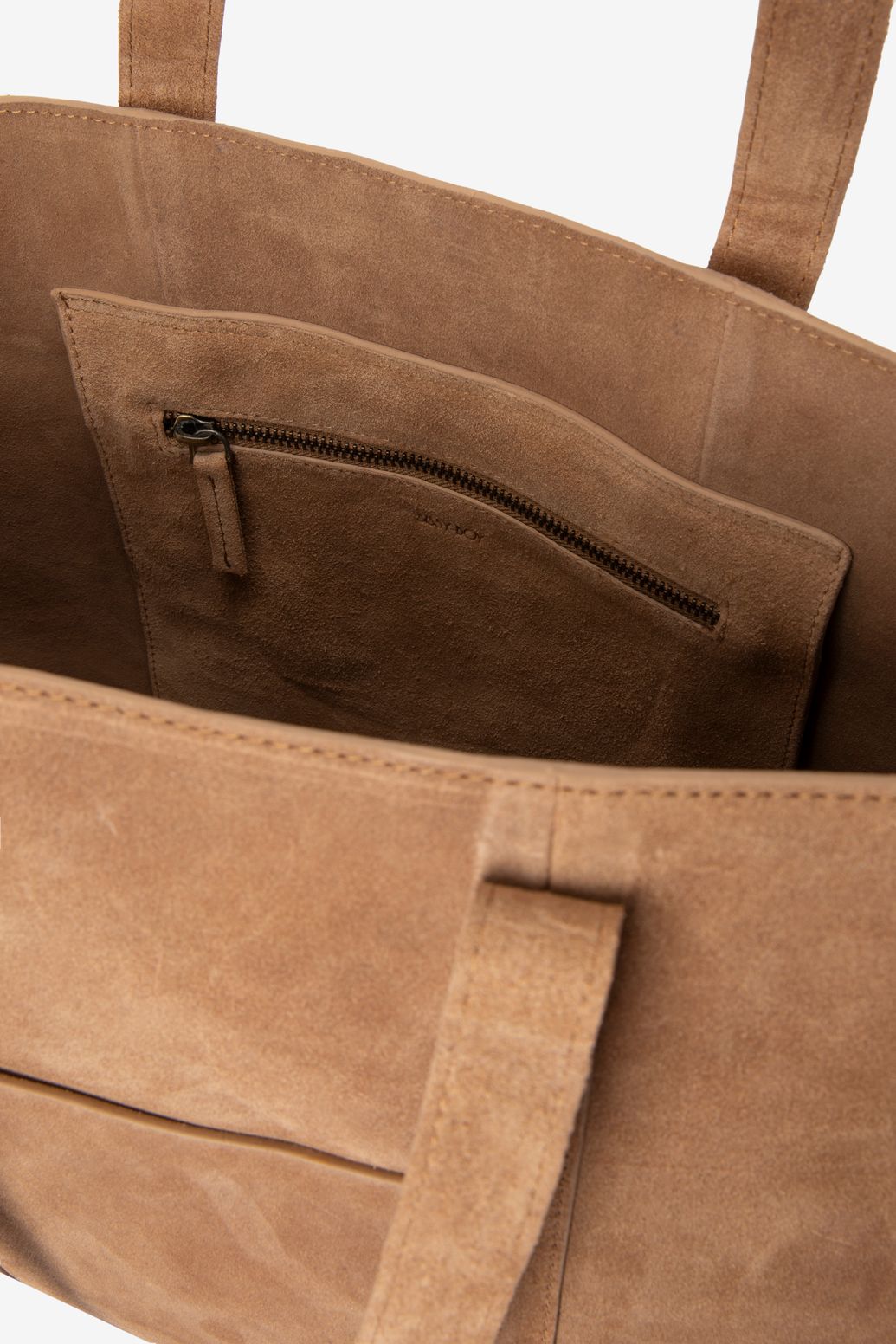 Lichtbruine suède shopper