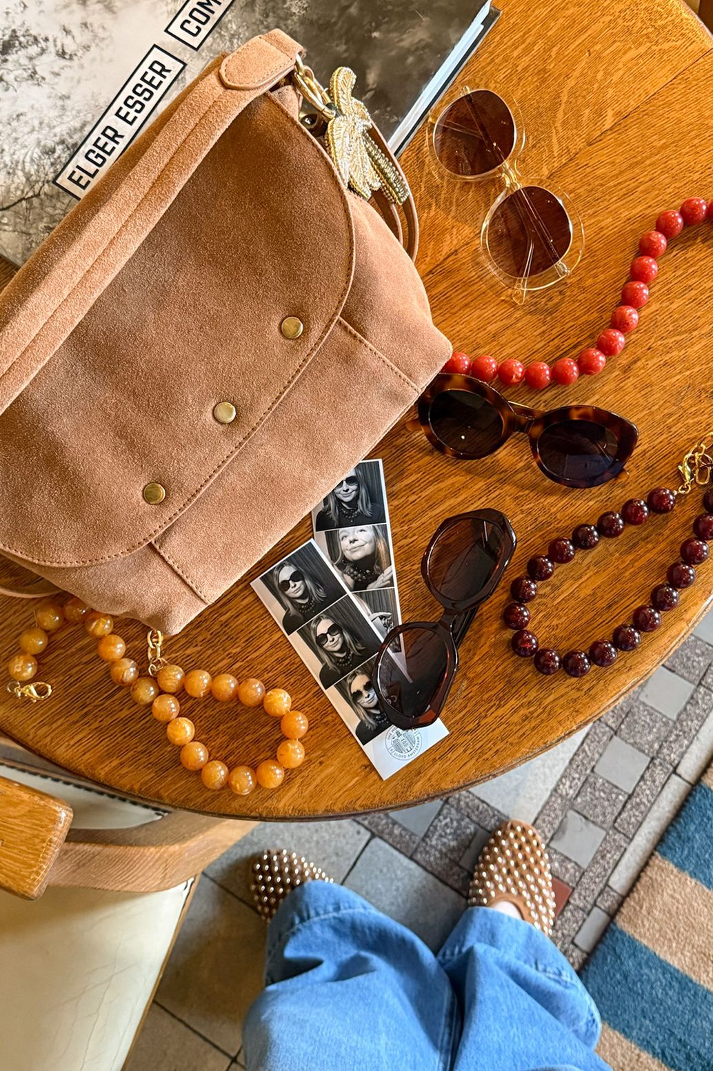 Lichtbruine crossbody tas