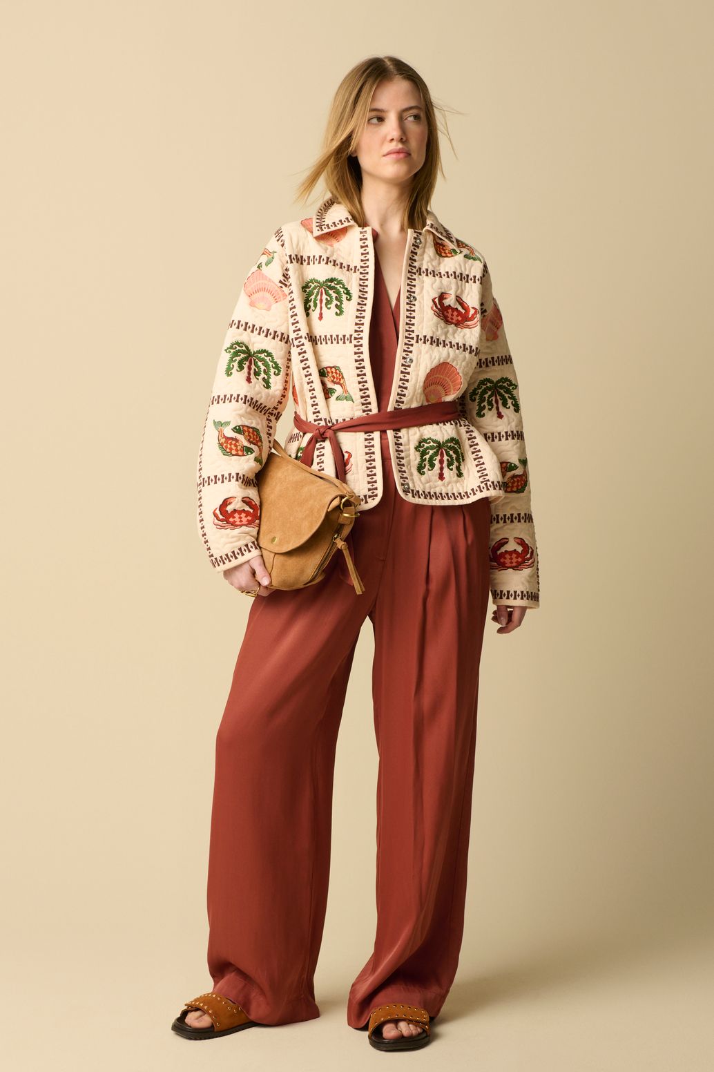 Lichtbruine crossbody tas