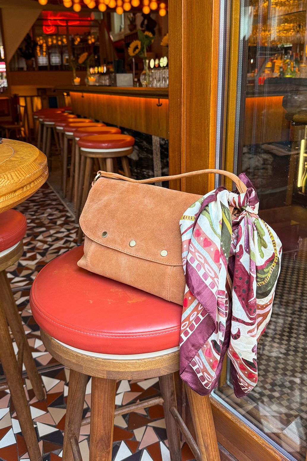 Lichtbruine crossbody tas