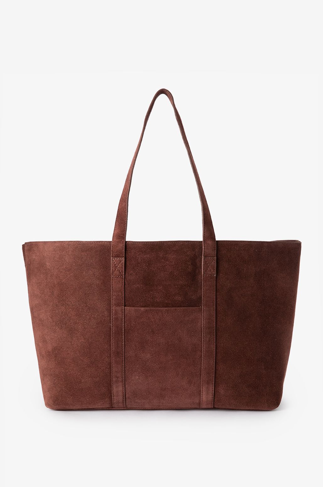 Veloursleder-Shopper - braun