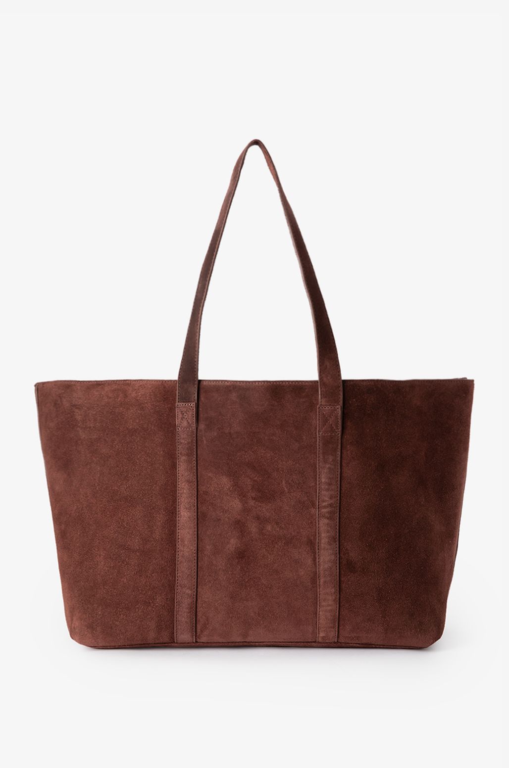 Veloursleder-Shopper - braun
