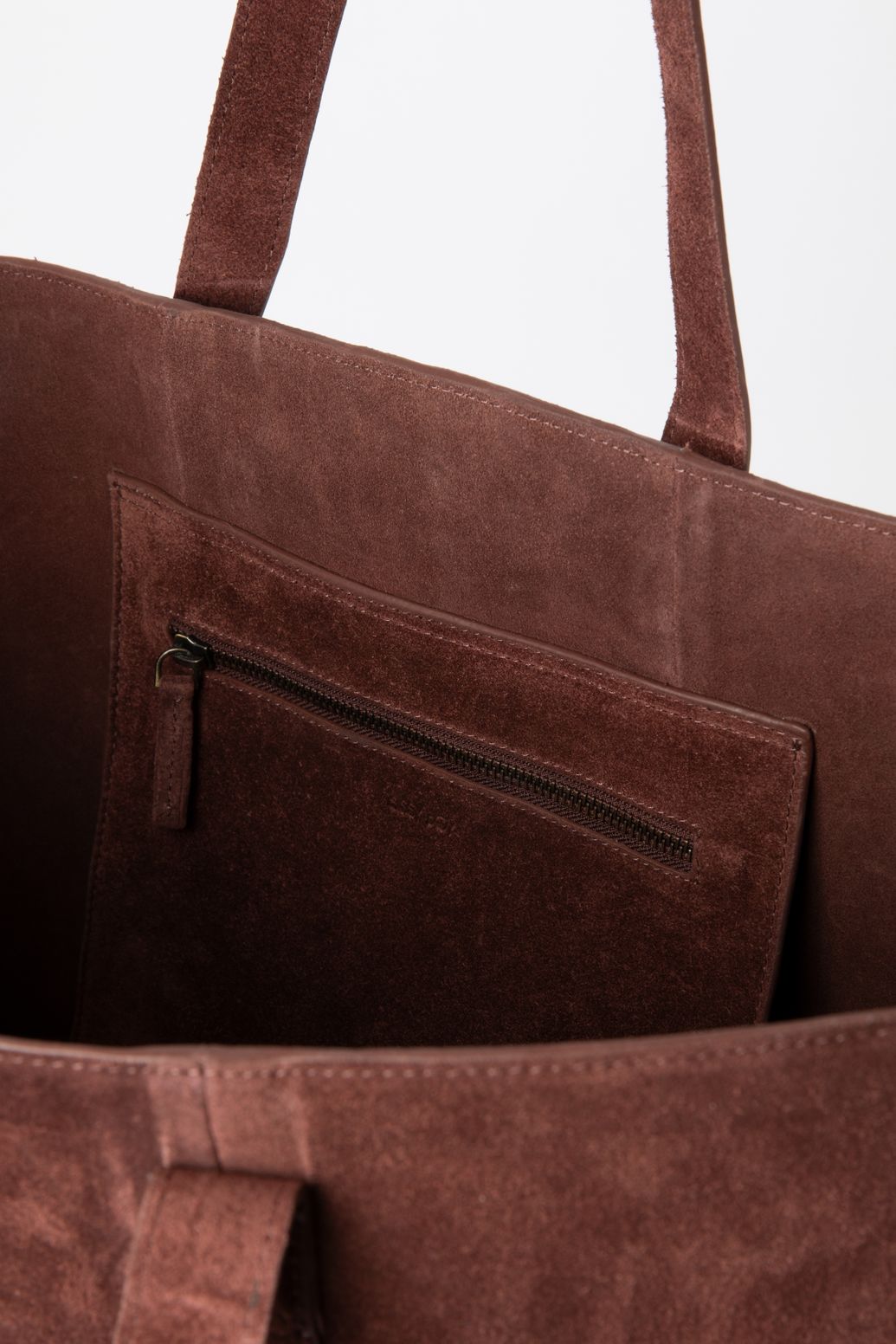 Veloursleder-Shopper - braun