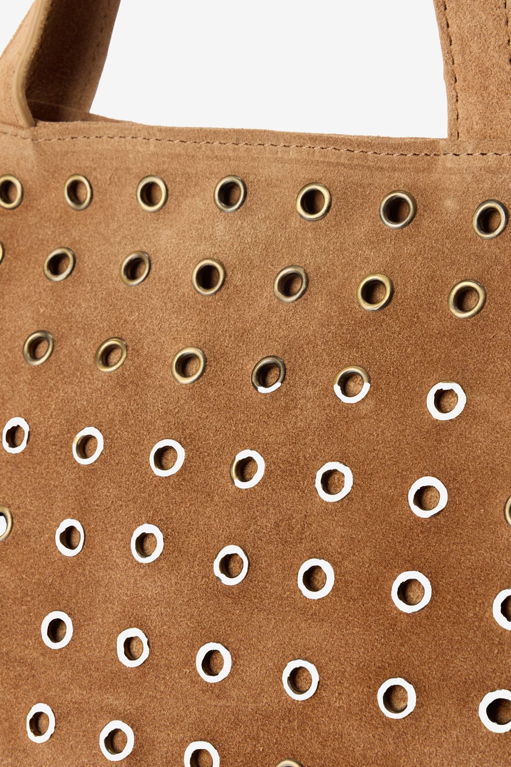 Sac en daim avec clous - marron