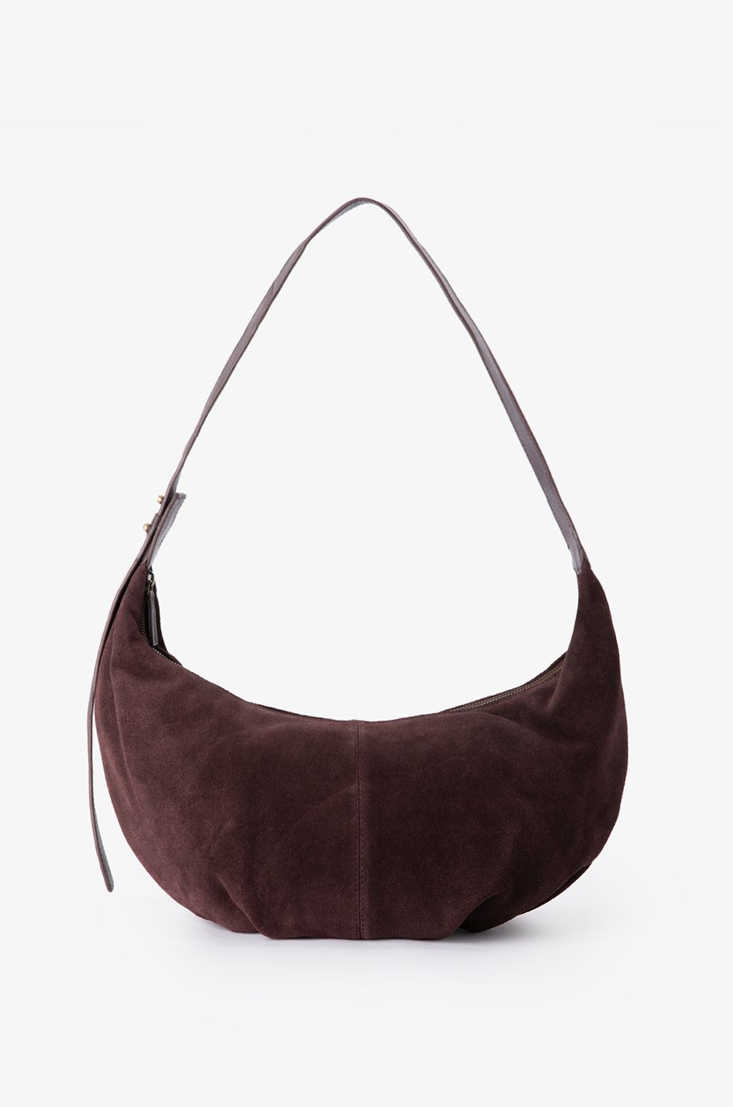 Bruine suède schoudertas