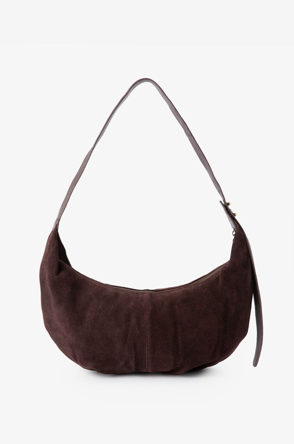 Bruine suède schoudertas