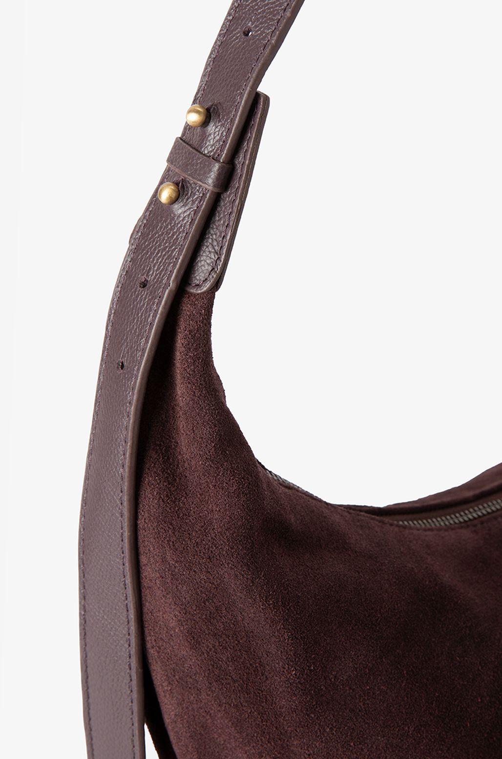 Bruine suède schoudertas